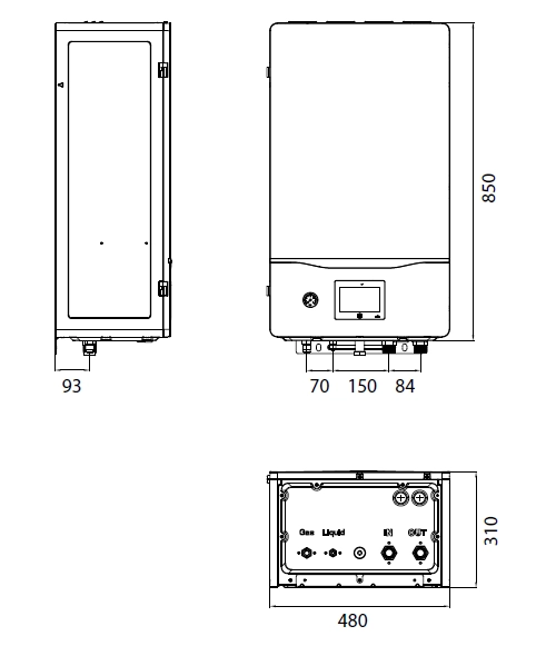 Gesamtabmessungen der MyCond Hydro-Box - 1