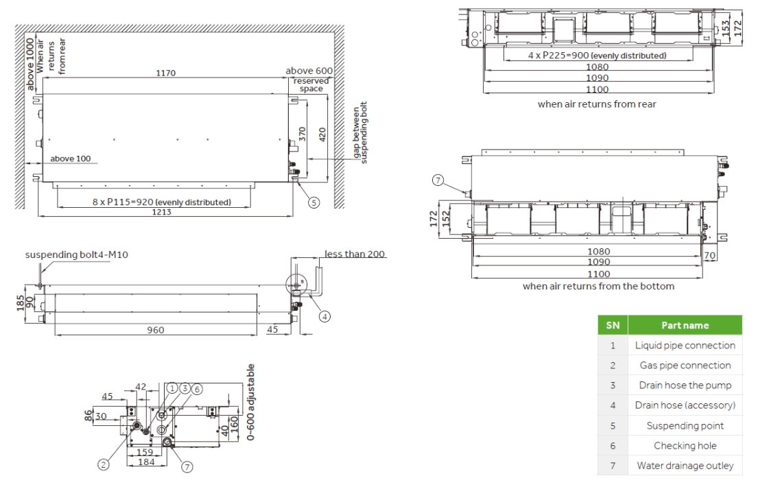 MyCond Low ESP slim duct Gesamtabmessungen - 2