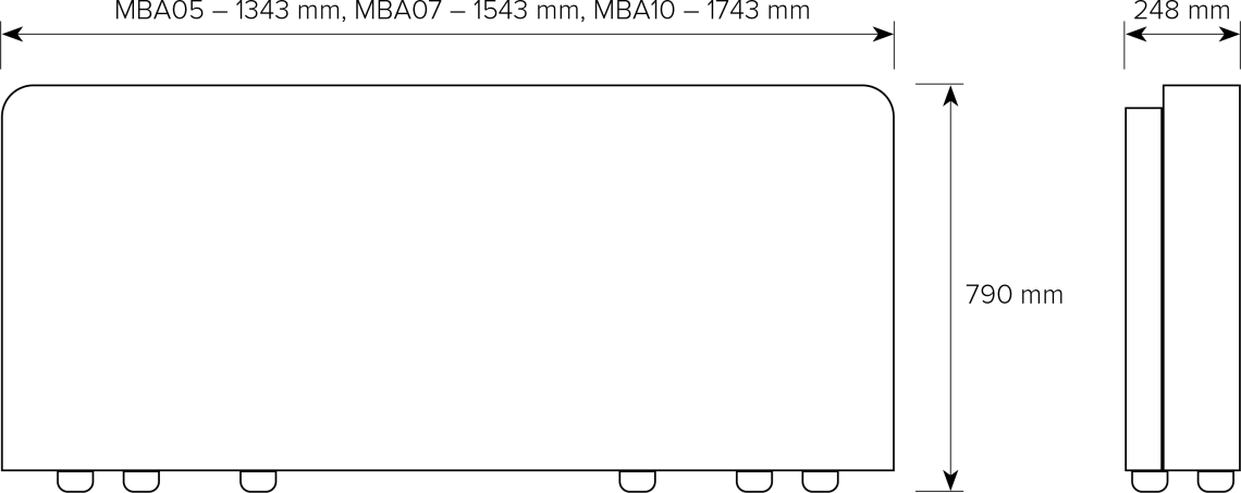 MyCond MBA-G Gesamtabmessungen