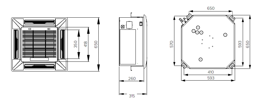 MyCond MCFK-T2 Ein kompakter Deckenventilator-Konvektor für eine effiziente Luftverteilung.