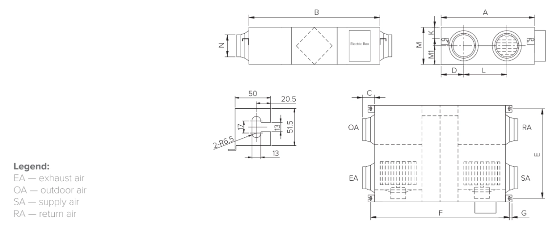 MyCond MVS***-DW Gesamtabmessungen - 2