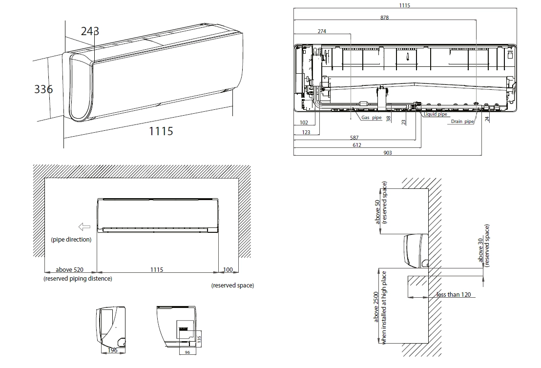 MyCond Wandmontage F-Serie Gesamtabmessungen - 2