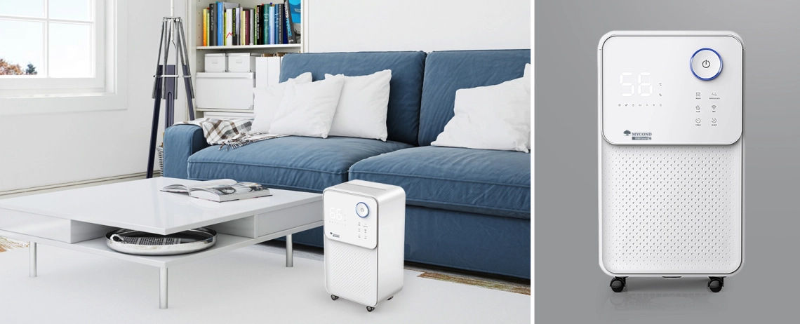 YUGO Smart 16 Schlanker und effizienter Luftentfeuchter für den Wohnbereich mit leisem Betrieb.
