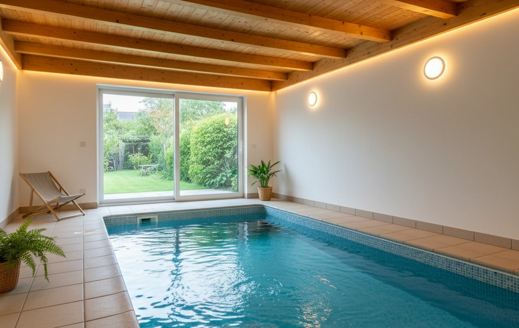 Ein Entfeuchtungsgerät für feuchte Schwimmbadräume mit Feuchtigkeitskontrolle, Modell Mycond MBA G