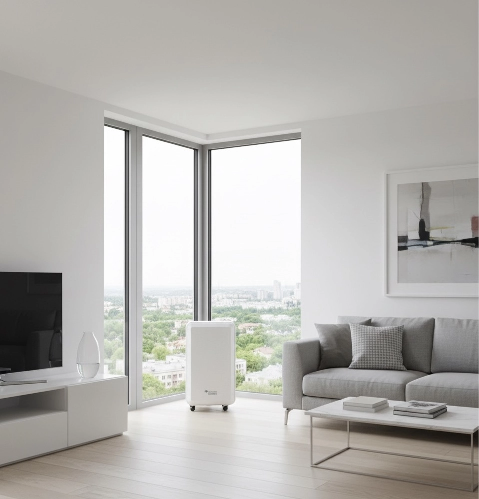 Leiser Schlafzimmer-Raumtrockner Mycond Roomer Smart 12 mit Nachtmodus