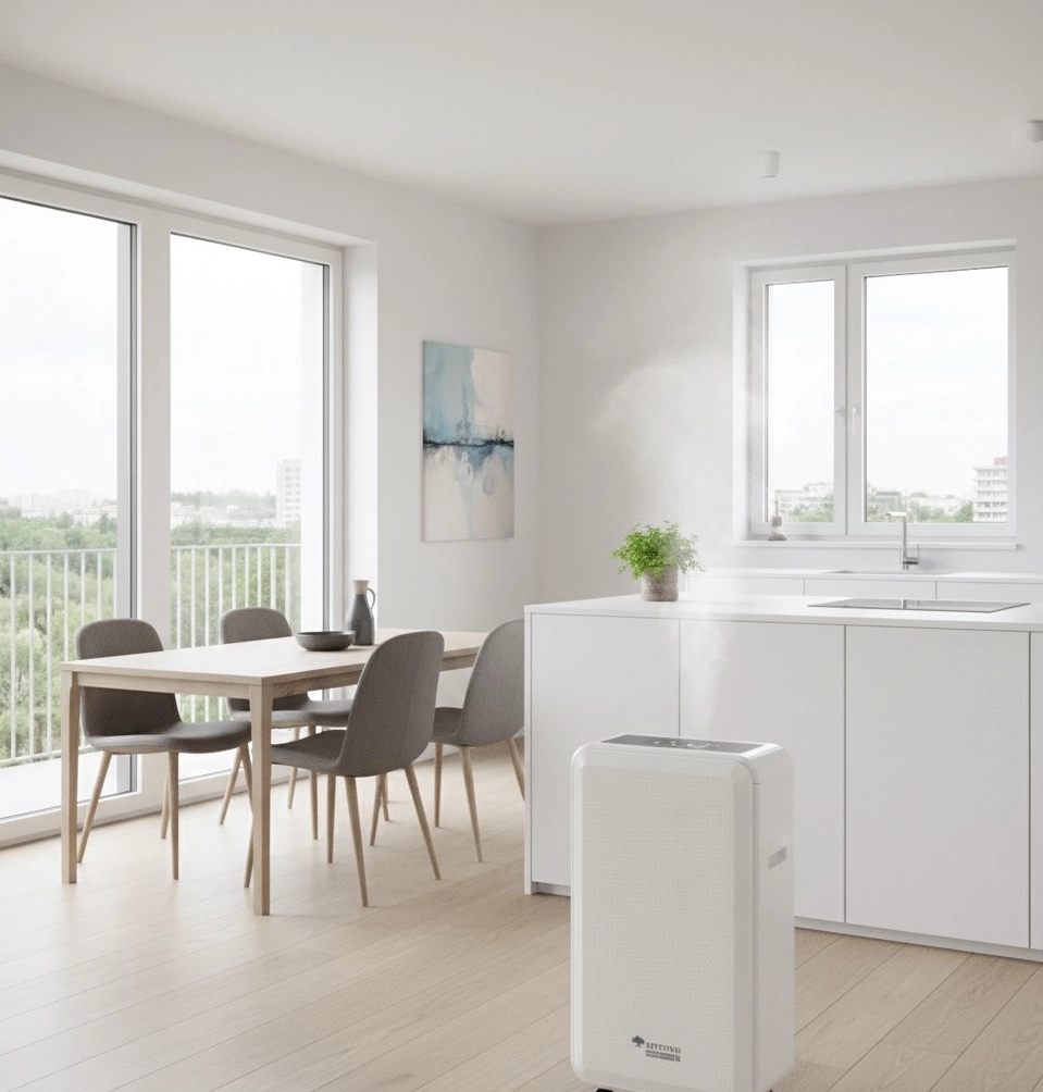 Luftentfeuchter mit leisem Betrieb und energiesparend bei niedrigen Temperaturen Mycond Roomer Smart 12