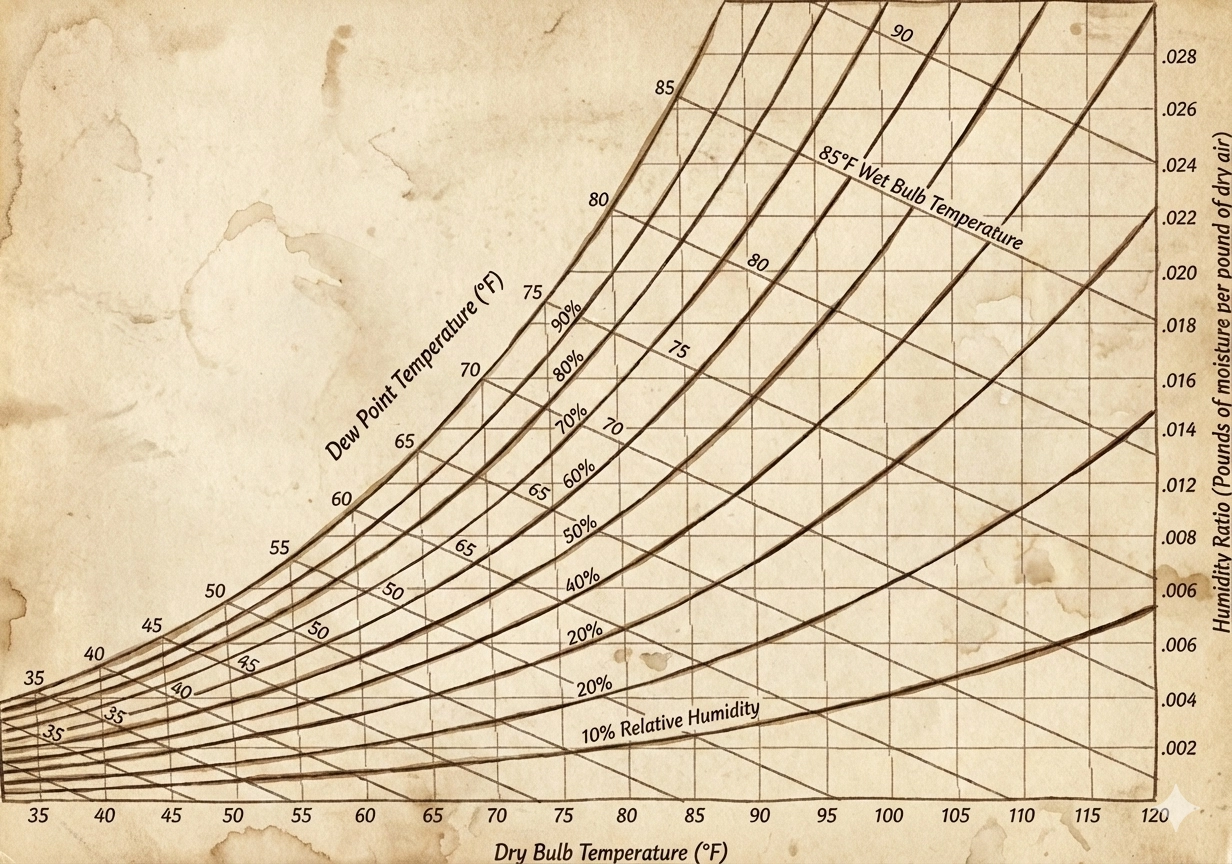 Psychrometrisches Diagramm, 7 Schlüsselfaktoren feuchter Luft für HVAC