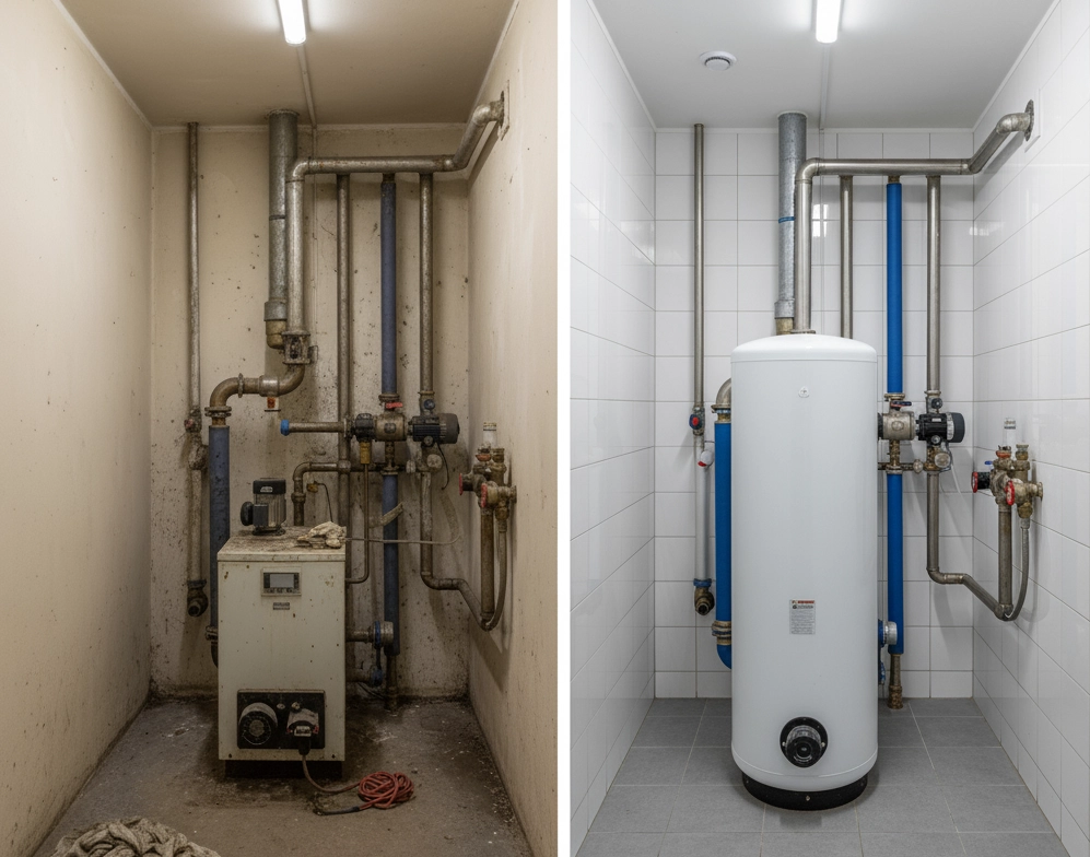 Rekonstruktion eines alten Heizsystems mit der Mycond BeeEco-Wärmepumpe